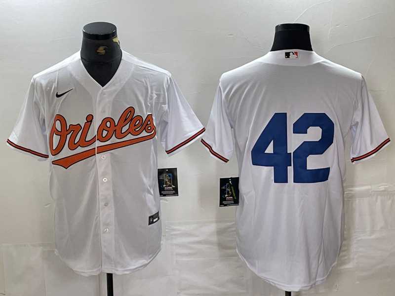 Men%27s Baltimore Orioles #42 Jackie Robinson White Stitched Cool Base Nike Jersey